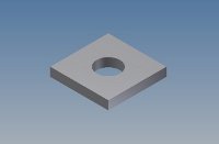 shim 20×20×3mm, Ø 8mm