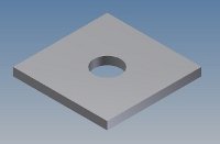 shim 35×35×3mm, Ø 10mm